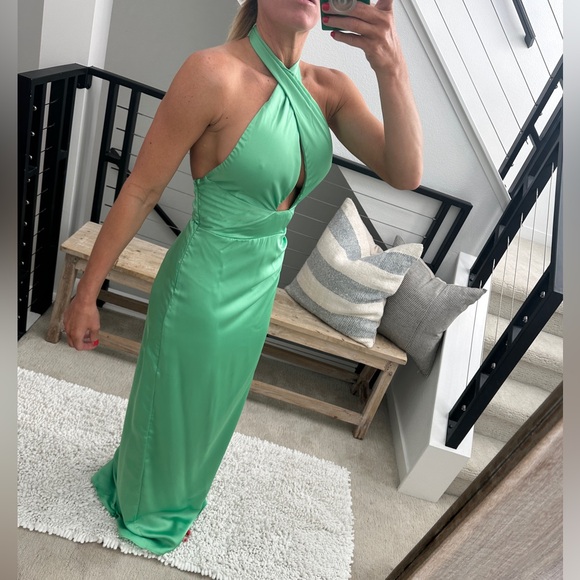 Show me your mumu Adele halter green gown dress formal wedding event party S - Picture 6 of 16